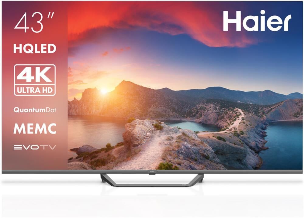 HAIER 43" Телевизор Smart TV S2 Pro, QLED, 4K Ultra HD, черный, СМАРТ ТВ, Android