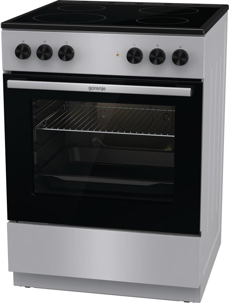 GORENJE Электрическая плита GEC6A11SG, стеклокерамика, без крышки, серый