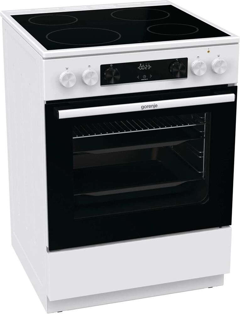 GORENJE Электрическая плита GEC6C40WD, стеклокерамика, без крышки, белый