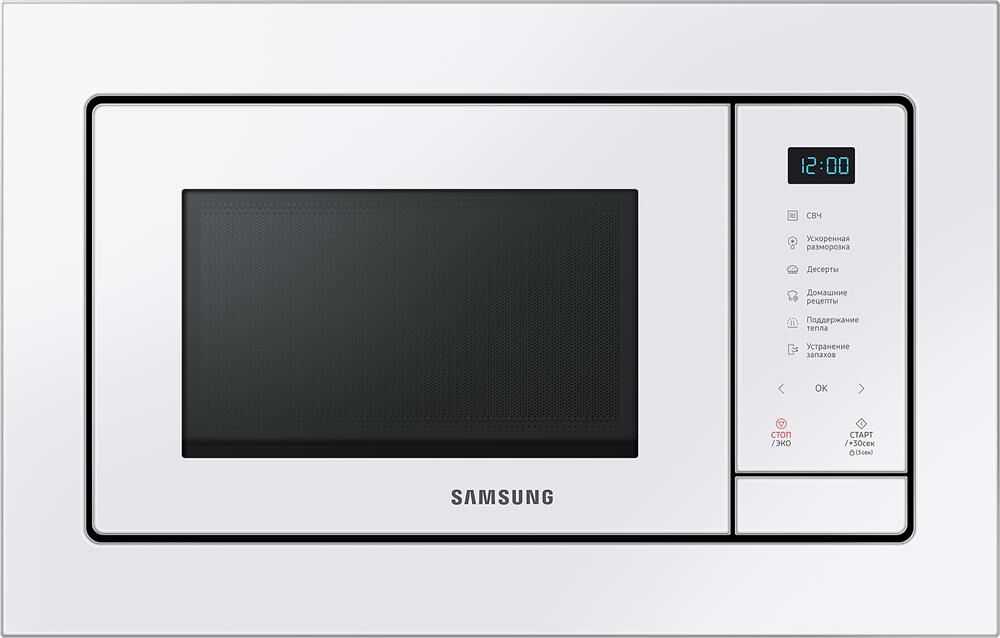 SAMSUNG Микроволновая печь встраиваемая 23L MS23A7118AW/BW WHITE